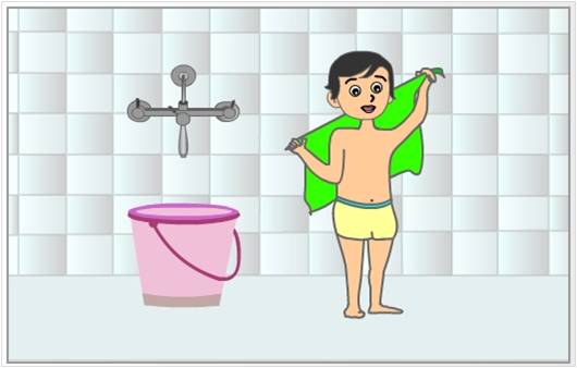 Taking Bath with a Bucket – Boy – Inclusive Education